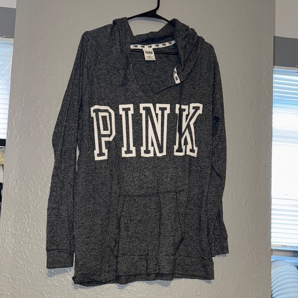 PINK Victoria's Secret Women's Dark Gray V-Neck Sweater